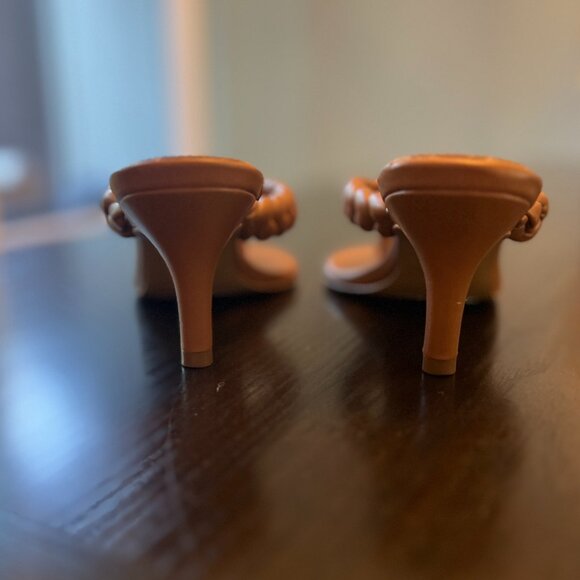 Vince Camuto Ladeinela Braided Strap Kitten Heel Sandals Brown, 5.5 - Picture 3 of 6